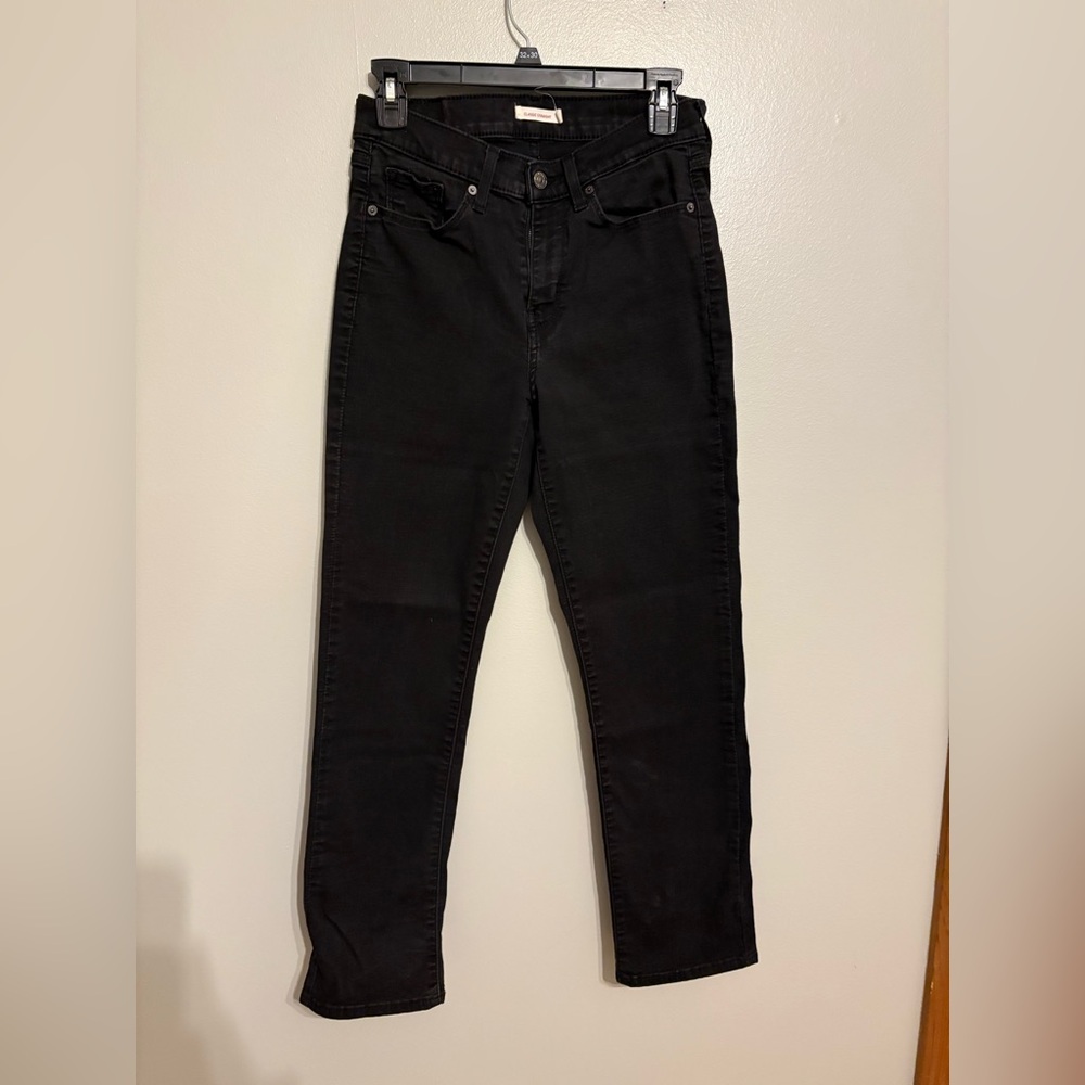 Levi’s black straight jeans